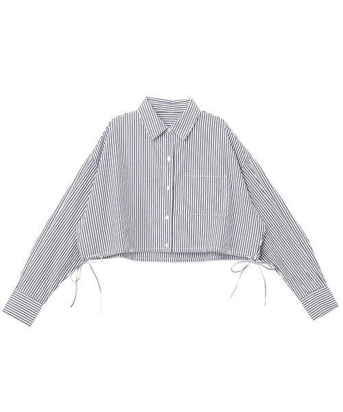 「andme」 「alma design」長袖シャツ M ネイビー×ホワイト レディース_画像4