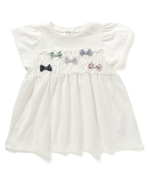 Boribon tシャツ リボンチャームペプラムTシャツ キッズ 子供服 女の子 
