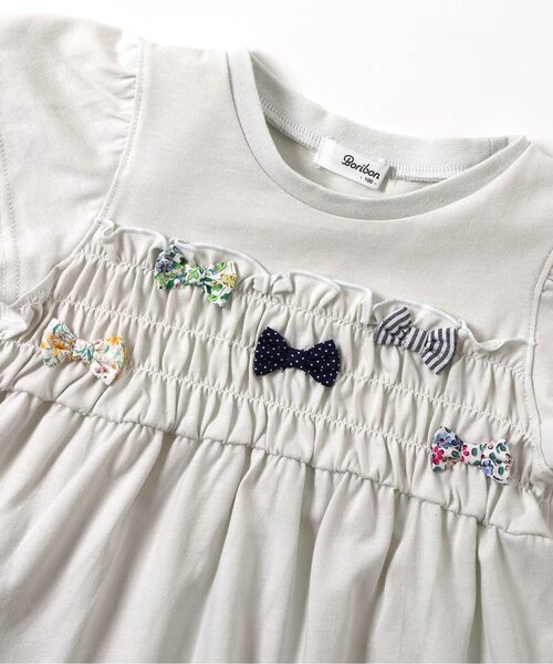 Boribon tシャツ リボンチャームペプラムTシャツ キッズ 子供服 女の子 