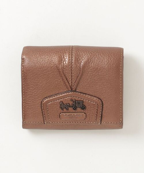 COACH 二つ折り財布 ブラウン/ホワイト コーチ COACH MEDIUM CORNER ZIP WALLET ミディアム コーナー ジップ