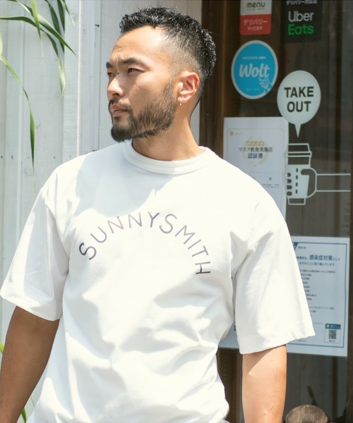 「Sunny Smith」 半袖Tシャツ LARGE オフホワイト メンズ_画像5