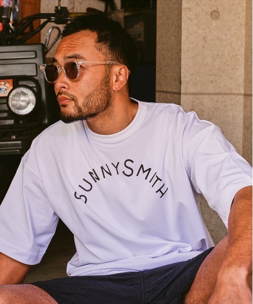 「Sunny Smith」 半袖Tシャツ LARGE オフホワイト メンズ_画像6