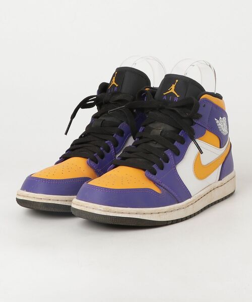 NIKE（ナイキ） Air Jordan 1 Mid Lakers ハイカットスニーカー 25cm