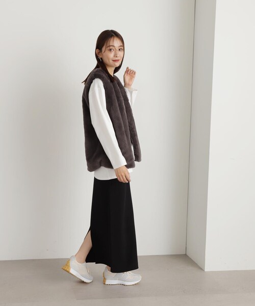 「N.(N. Natural Beauty Basic)」 ベスト MEDIUM チャコール レディース_画像6