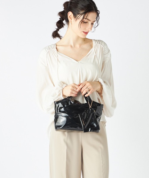 LA BAGAGERIE（ラバガジェリー） トートバッグ ポーチ付きエナメル