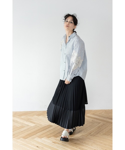 「OSMOSIS」 「loaf」長袖シャツ ONE SIZE サックスブルー レディース_画像3