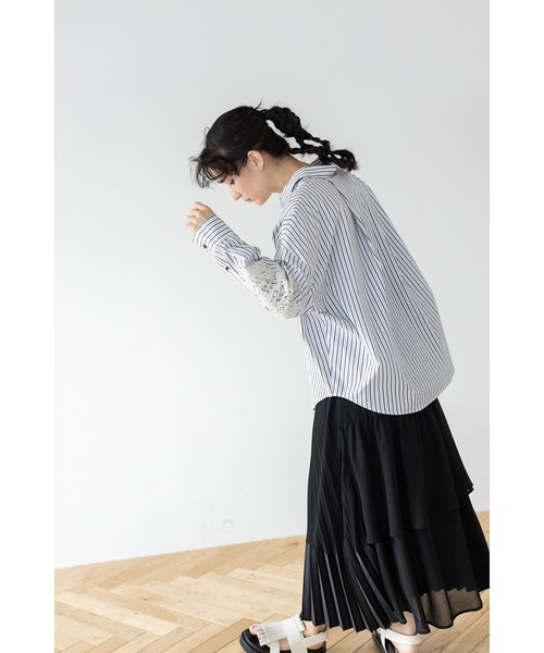 「OSMOSIS」 「loaf」長袖シャツ ONE SIZE サックスブルー レディース_画像5