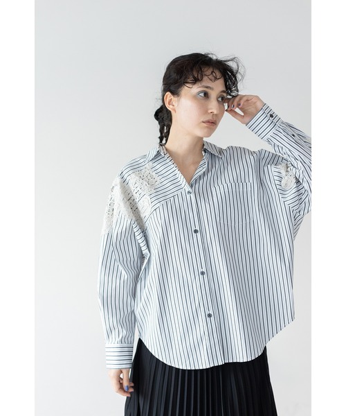 「OSMOSIS」 「loaf」長袖シャツ ONE SIZE サックスブルー レディース_画像6