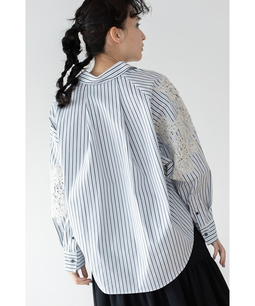 「OSMOSIS」 「loaf」長袖シャツ ONE SIZE サックスブルー レディース_画像7