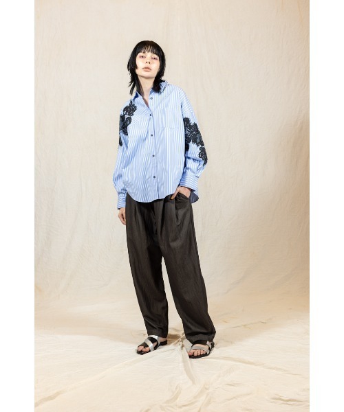 「OSMOSIS」 「loaf」長袖シャツ ONE SIZE サックスブルー レディース_画像8