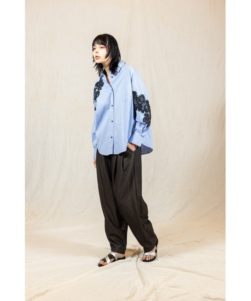 「OSMOSIS」 「loaf」長袖シャツ ONE SIZE サックスブルー レディース_画像9