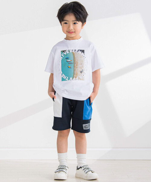「BeBe Petits Pois Vert」 「KIDS」クロップドパンツ 130cm ブルー系その他2 キッズ_画像2