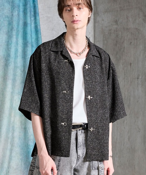 SERACE シャツ 半袖 「SERACE」Fireman tweed short sleeve shirt