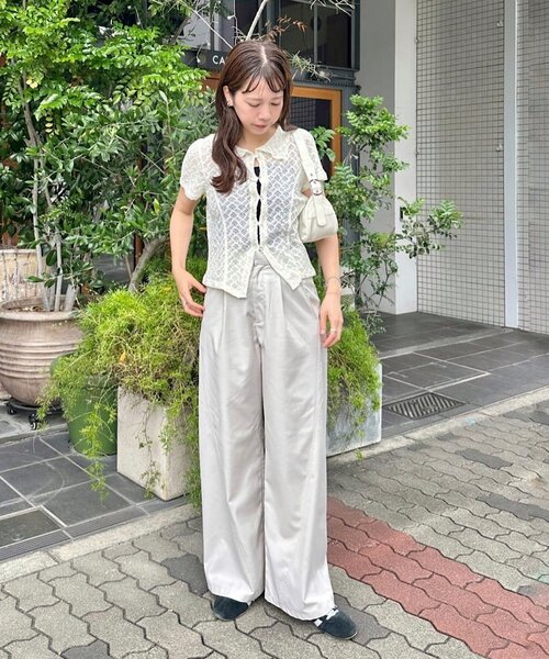 スラックス パンツ 「WEB先行/2サイズ展開/低身長サイズ」カーブスラックスパンツ レディースの画像