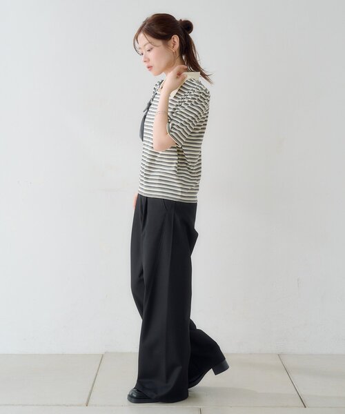 スラックス パンツ 「WEB先行/2サイズ展開/低身長サイズ」カーブスラックスパンツ レディースの画像