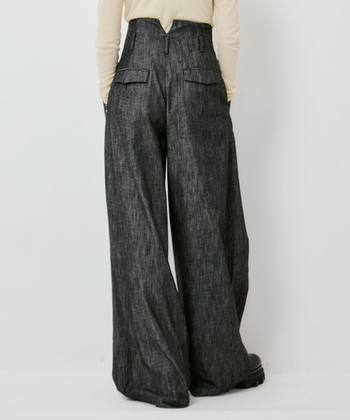 ワイドパンツ ジーンズ デニム デニムパンツ 「IHNN/イン」DENIM WIDE PANTS/デニムワイドパンツ レディースの画像