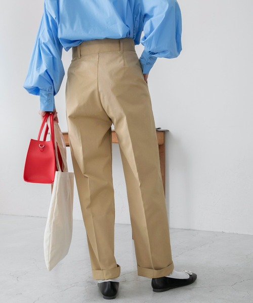 「BONLECILL」 チノパンツ L ベージュ レディース_画像4