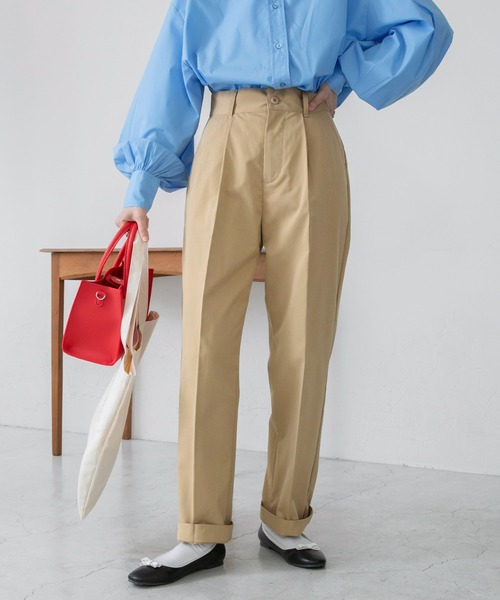 「BONLECILL」 チノパンツ L ベージュ レディース_画像6
