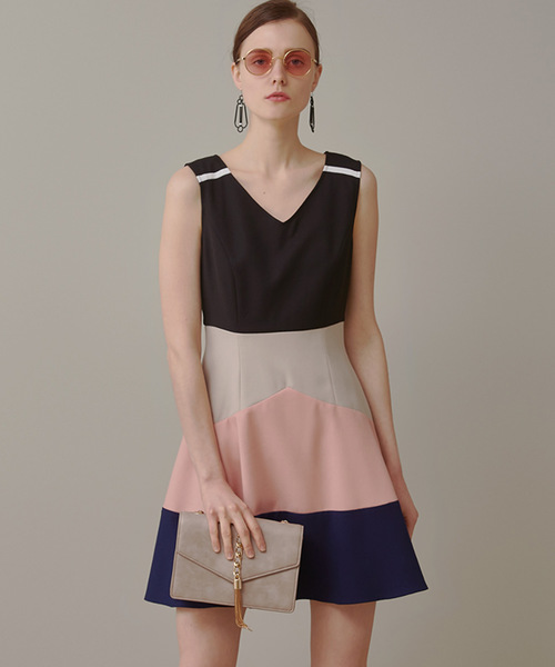 ワンピース Loveless Womens カラーブロックフレアワンピース Zozotown Paypayモール店 通販 Paypayモール