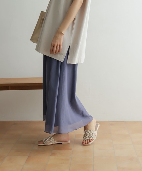 URBAN RESEARCH DOORS スカート コットンシルクロングスカート
