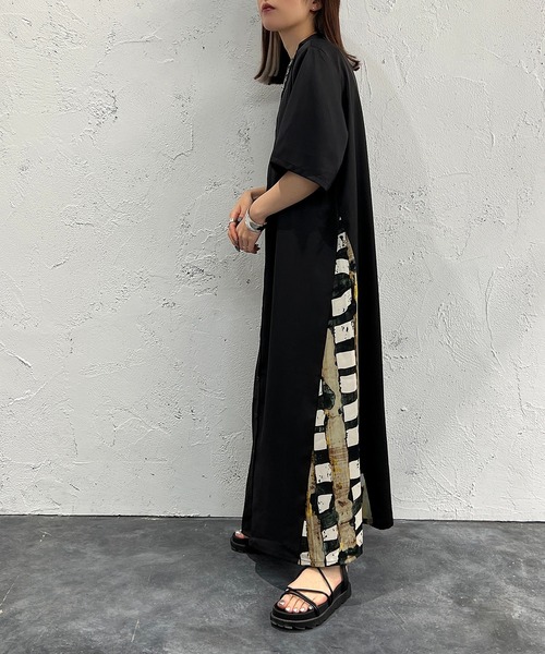 ワンピース サイド切り替えプリントワンピース Zozotown限定アイテム Zozotown Yahoo 店 通販 Yahoo ショッピング