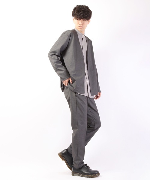 ROOT THREE ジャケット ノーカラージャケット ストレッチ MVS ニット