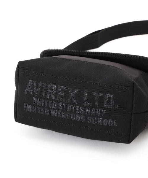 [AVIREX] アーチロゴ ミニトート ショルダーバッグ 牛革 ブラック アヴィレックス AVIREX AVIREX アヴィレックス トートバッグ