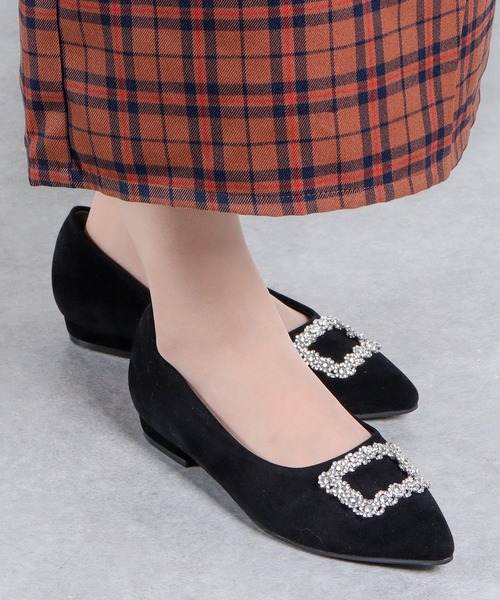 LibertyDoll パンプス 大きめビジュー フラットパンプス (1187