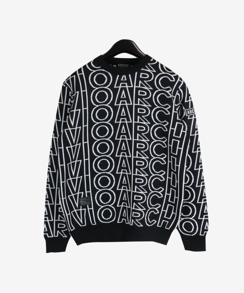 archivio トレーナー スウェット 「MENS」ロゴジャカードニットプル 
