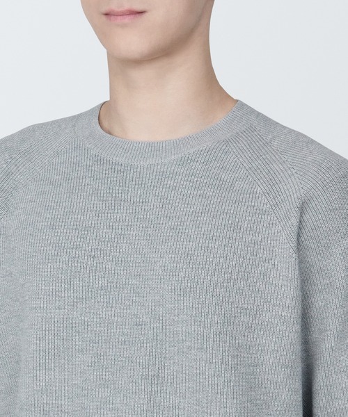 無印良品（MUJI） セーター ニット 紳士 洗える畦編みクルーネック