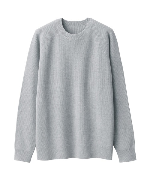 無印良品（MUJI） セーター ニット 紳士 洗える畦編みクルーネック