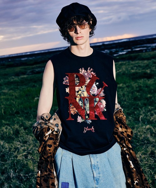glamb（グラム） tシャツ Punk Bouquet Sleeveless T-Shirt / パンク