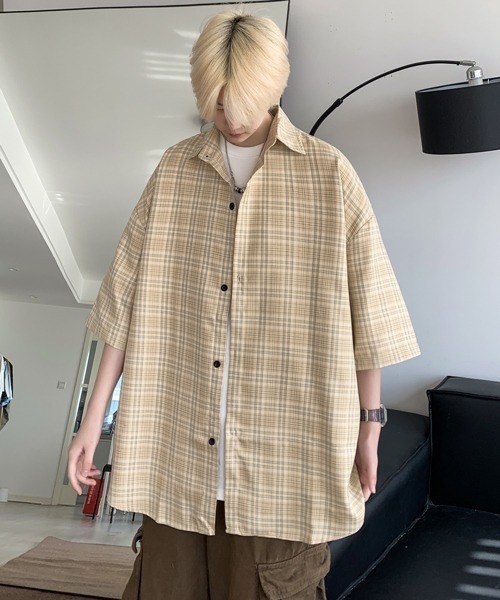 NEOS（KOKUYO） シャツ 「FVLMEN」check design halfsleeve shirt