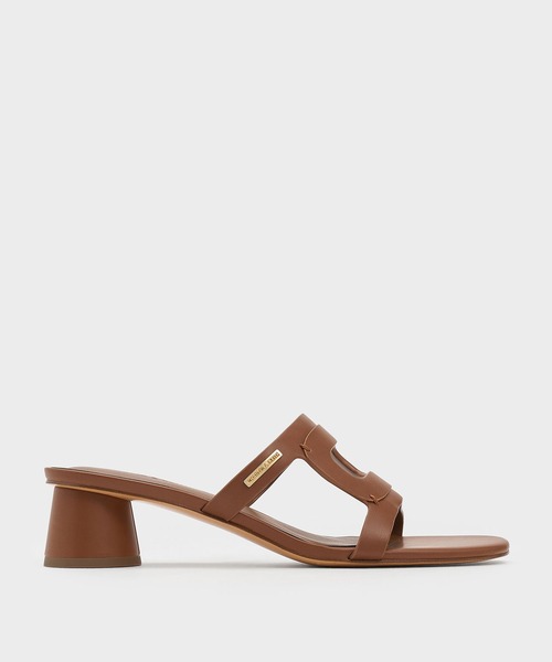CHARLES ＆ KEITH サンダル カットアウトシリンダーヒール