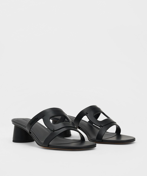 CHARLES ＆ KEITH サンダル カットアウトシリンダーヒール
