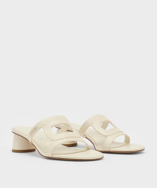 CHARLES ＆ KEITH サンダル カットアウトシリンダーヒール