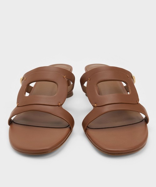 CHARLES ＆ KEITH サンダル カットアウトシリンダーヒール