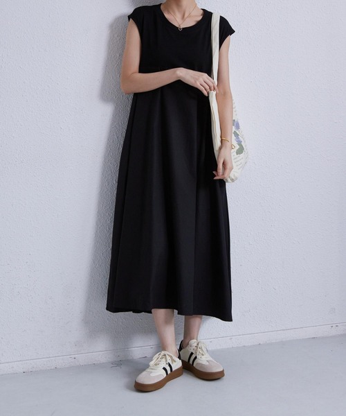 EMOTIONALLY DRESSES ノースリーブロングワンピース 38 MAISON DE THERESE ワンピース ノースリーブ切り替えフレア
