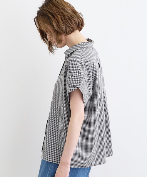grove ブラウス シャツ サッカーギンガムスキッパーシャツ
