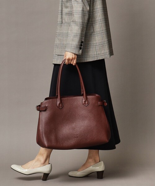 【良品】HIROFU ヒロフ シボ革 トートバッグ A4 ダークブラウン HIROFU（ヒロフ） トートバッグ 「クオーレ」レザートートバッグ L 本