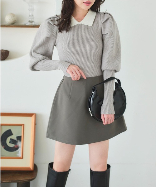 KOBE LETTUCE（神戸レタス） ニット セーター プチ襟付きボリューム