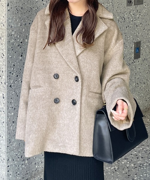 JUNOAH（ジュノア） コート チェスターコート シャギーチェスター