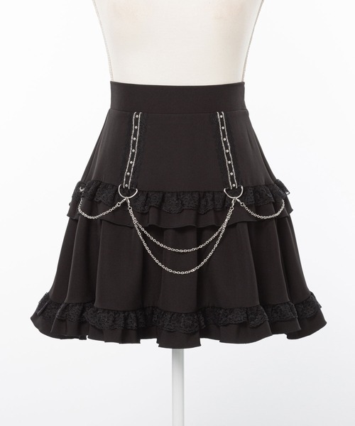 DearMyLove スカート スタッズレースブレードチェーンスカート