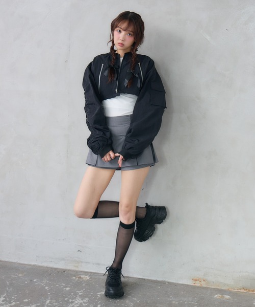 ENVYM（アンビー） ブルゾン アウター ナイロンショートブルゾン