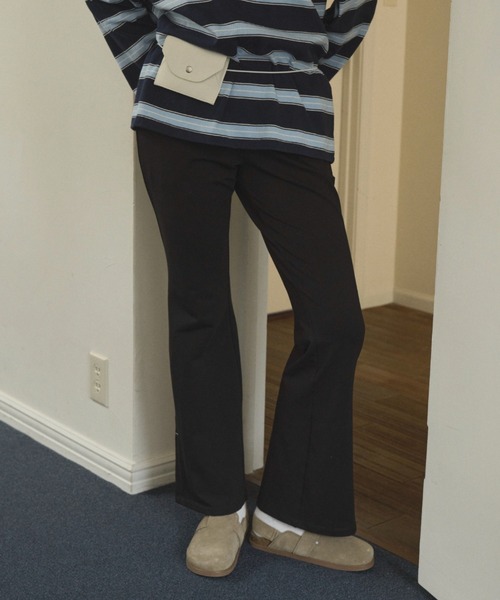 GIUNON パンツ slit flare stitch pants / スリットフレア