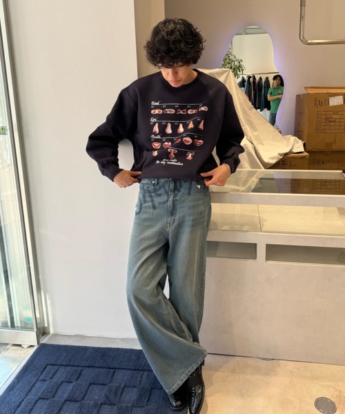 ジーンズ デニム デニムパンツ shadow print denim レディース