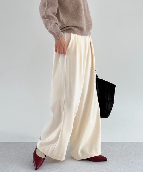 ドゥ アルシーヴ（Doux archives）/両面起毛タックワイドパンツ DOUX ARCHIVES（ドゥアルシーヴ） パンツ 両面起毛タックワイドパンツ