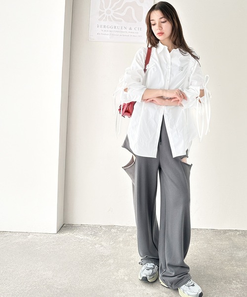 mily bilet ブラウス シャツ 夏 「mily bilet」大人カジュアルに高級感