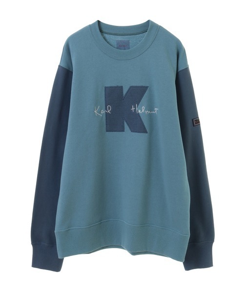 KARLHERUMUTカールヘルムトレーナースウエット Karl Helmut トレーナー スウェット Kロゴアップリケ使い配色