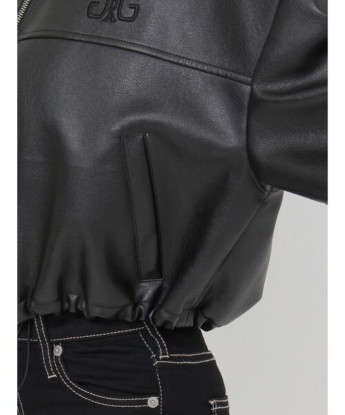 GYDA Sleeve Studs フェイクレザージャケット GYDA レザージャケット ライダース Sleeve Studs フェイクレザー